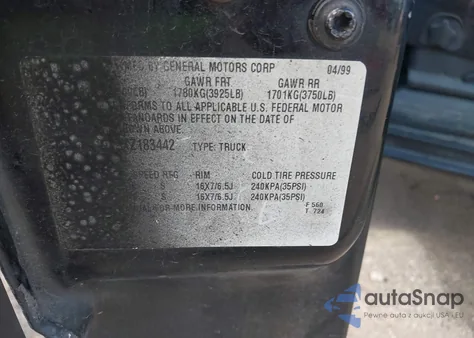 1999 Chevrolet Silverado 1500 Ls from USA, damaged, VIN 1GCEK19V9XZ183442